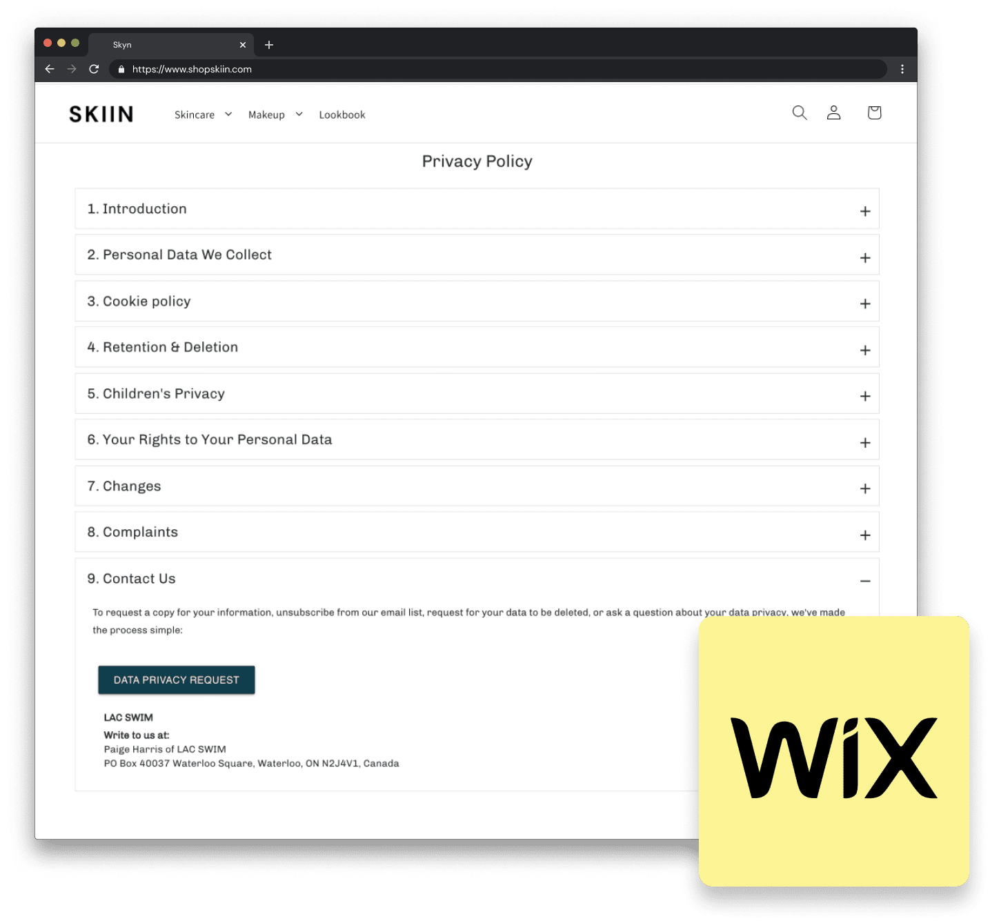 how do i add a privacy policy to my wix website